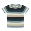 Tshirts Kids Sticked T Shirts For Girls Boys Summer Spring Fub Knit Tee Brand Kort ärm Baby Top Children Designer 230601