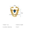 Ear Cuff Korean No Hole Chains With Water Drop Blue Crystal Earring Clip Women Female Punk Copper Cshaped Earrings Bone Clips Access Dhnpe