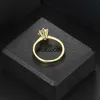 Bandringe Classic 1 Kristall Ehering für Frauen Zirkonia Gold Farbe Verlobung Jahrestag Vorschlag Ehering Schmuck R174 J230602