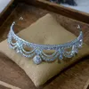 Hårklipp prinsessa europeiska CZ Crystal Brides Tiaras Crowns Headpieces Bridal Hairbands Wedding Accessory