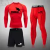 Heren Trainingspakken Sneldrogend Running Sport T-shirt Heren Winter Fitness Sportkleding Heren Gym Running Suit Compressie Joggers Bodybuilding 3-delige set J230601