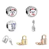 925 Silver Fit Pandora Charm 925 Bracelet New Eternal Love Lock Miqimini Beads Charms Set Pendant DIY Fine Beads Jewelry