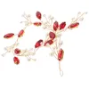 Bandane 4 pezzi copricapo da sposa fascia europea americana 30,5x2,5x0,1 cm sposa in metallo rosso