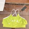 23ss meisjes badmode Designer Zomer Tweedelig badpak kinderen Puur katoen Kleur bijpassende sling Meisjes zwemkleding Strandbikini's Zwemkleding tweedelige babykleding