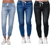 Avrupa ve Amerika Birleşik Devletleri'nde Kadın Kotu Sonbahar Kış Modelleri Gevşek Büyük Boy Elastik Bel Dant-Up Kadın Pantolon