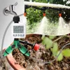 Vattenutrustning 30 m automatisk trädgårds dropptimerbevattningssatser Justerbart system för växthus
