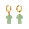 Dangle Boucles D'oreilles Minar Arrivée Multicolore Pierre Naturelle Champignon Pour Les Femmes 18K Plaqué Or En Acier Inoxydable Déclaration Boucle D'oreille