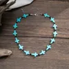 Choker Fashion Croix Turquoise Collier Pour Femme Homme Ados Trendy Punk Hip Hop Chaîne Simple