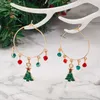 Stud New Fashion Christmas Dangle Серьга для женщин Tree Tree Bell Носки венок, венок, годы ювелирные украшения