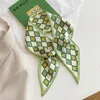 Foulards 2023 bandeau polyvalent pour femmes écharpe décorative mince bandage étroit tresse de soie 9,5 x 100 cm ruban cadeau de conception de luxe