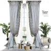 Curtain French Luxury Gray Velvet Lace Stitching Tassel Blackout For Living Room American Retro Villa Bedroom Drapes Custom