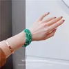 Strand 8 fios facetados redondos de bracelete de pérola branca verde de ágata pendente para mulheres joias