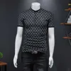 Męskie koszulki 2022 NOWOŚĆ DRUKOWANIE LAPEL Modna koszula polo męska bawełniana bawełniana firma z krótkim rękawem Slim Fit T-shirt męski lato vintage Casual Polo Tops J230602