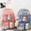 Backpacks 5 Pcs Set Kawaii Girls Backpack For Student School Bag Teenager Girls Schoolbag Book Bags Pencil Case Women Travel Backpack Tote 230601