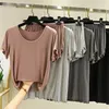 Kvinnors sömnkläder kvinnors t-shirt modal kort ärm t-shirt sommar lös pyjamas set casual tunna tvådelar toppar shorts nattkläder