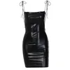 Facial, eco-friendly leather, fashionable and stylish, slim fitting, sexy, backless suspender, buttocks wrapped dress
