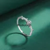 Band Rings Classic Irregular Leaf Round Crystal Full Diamond Couple Ring For Women Original Sterling Silver Engagement Bridal Gift Jewelry J230602