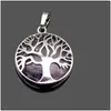 Charms Natural Stone Pendant Gemstone Tree Of Life Diy Necklace For Women Men Jewelry Drop Delivery Findings Components Dhhds