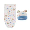 Couvertures emmailloter né coton Waddle Wrap chapeau bébé recevant couverture literie dessin animé mignon sac de couchage pour bébé pour 06 mois accessoires 230601