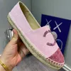 Designer Espadrilles Classic Channel Shoes Chanelshoes Flat Bottom Grass Weaving Derma Luxury Casual Women Shoes Loafers Fisherman Sneakers Chanells Sandaler