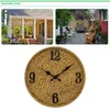 Horloges murales 12in Rustic Rotin Clock Resin ClocksOutdoor Garden Yard Decoration