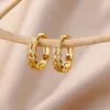 Pendientes de aro de lujo de Color dorado, Pendientes circulares de circón para mujer, Pendientes de Plata 925 certificados en regalo de moda y boda