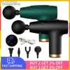 Black Mini LCD Massage Gun 32 Speed ​​Deep Tissue Percussion Muscle Fascial Gun For Pain Relief Body and Neck Vibrator Fitness L230523