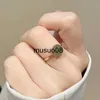 Band Ringen Vintage Kunstmatige Jade Vierkante Ring 2022 Herfst Winter Chinese Stijl Kristal Geometrische Verstelbare Vinger Ring voor Vrouwen Sieraden J230602