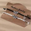 Bracelets porte-bonheur 1 paire mode à la main papillon oeil Couple pour femmes hommes amoureux réglable aimant attirer bracelet amitié cadeau