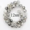 Losse Edelstenen 15 "(38cm) Strand Ronde Natuurlijke Zwarte Boze Agaat Steen Rotsen 4mm 6mm 8mm 10mm 12mm Edelsteen Kralen Voor Armband Sieraden