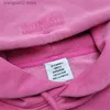 Sweats à capuche pour hommes Vetements Sweat à capuche 2023fw Washed Pink Vetements Sweat à capuche Vetements t-shirt Hommes Femmes Rien, je viens d'avoir de la chance Vintage à capuche surdimensionné VET Pull Q6V3