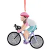Harts Glossy Girl Boy Bicycle Sports Personliga julprydnader som handgjorda hantverk souvenir grossist och detaljhandel 10 cm höjd Pr804