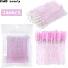 Cepillos 100/200pc Cepillos de maquillaje desechable CRISTAL Lip Gloss Microbrush Mascara Wands Aplicador Suministros de extensión de pestañas Accesorios