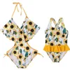 Mom Girls One Piece Ruffle Style Children's Family Matching Clothing Mother and Daughter Swimwear - SW408 P230602