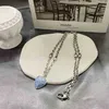 50% off designer jewelry bracelet necklace ring interlocking women's Blue Love enamel clavicle chain Tanabata Valentine's Day webcast