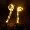 Halloween Light Decorations, Solar Light Skeleton Arm Stakes, 40 LED WARM VIT 8 LIGHES LIGHTS, Batteri String Holiday Party Home Yard Horror Garden Decor