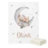 Bedrails LVYZIHO Sleeping Bunny Custom Name Crib Beddengoed Set Sleep on Moon Baby Shower Gift 230601