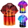 Camisas casuales para hombres, camiseta para niñas, camisa estampada de ocio de verano para hombres, pelele de cuerpo con botones de pana de manga corta