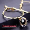 Stud mode grand cercle brillant noir et blanc Zircon pierres précieuses boucles d'oreilles pour femmes saint valentin cadeau bijoux