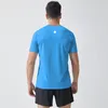 LL Outdoor Camiseta para hombre Traje de yoga para hombre Secado rápido Que absorbe el sudor Deporte Top corto Manga corta para hombre para fitness Ropa de marca de moda 6554