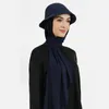 Ubranie etniczne muzułmańskie kobiety szyfonowe hidżab z baseballową czapką letnie sportowe hidżab gotowe do noszenia natychmiastowego islamu chusta