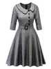 Klänning överdimensionerad sommarkvinnor retro klänning 50s 60s 40s vintage casual röd svart pläd tryckt mantel hepburn rockabilly vestidos femme 4xl