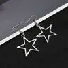 Charme argent creux pentagramme extérieur pendentif gothique rétro punk boucles d'oreilles en métal fête des femmes filles mode bijoux cadeaux G230602