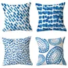 Pillow Case Blue Striped Pillowcase Abstract Geometric Ornament Office Sofa Cushion Cover Home Decor Peach Skin Car Throw