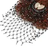 Diamonds Flower Mesh Lace Turban Headwraps for Women Breathable Summer Beanie Muslim Headwear Hat Ladies Hair Loss Hats