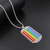 Top Rainbow Dog Tag Pendentif Couple Acier Inoxydable Rainbow Flag Les Dogs Tag Collier Collier Gay