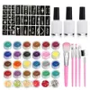 Tatuaggi 30 colori diamante flash glitter modello in polvere set di tatuaggi 60 modelli flash set per bambini adulti viso body art pittura trucco