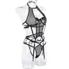 Pijamas Sexy MIRABELLE Lingerie Sexy Mesh Trajes Exóticos Transparente Halter Bodysuit Mulher Erotic Apparel Porn Body Sex Outfit with Thongs J230601