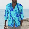 Herren lässige Hemden Fancy Peacock Federn Shirt Herbst Tier Designs Neuheiten Blusen Langarmdruck Streetstyle Tops Plus Size