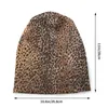 Berets Brown Black Cheetah 3d imprimer Bonnet Femme Street Street Tricoted Hat pour hommes Femmes Winter Warm Leopard Skin Bons Caps